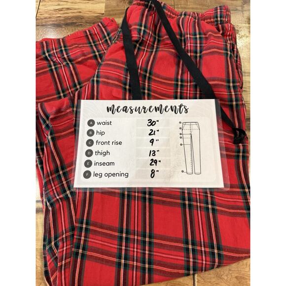 Victoria's Secret Flannel Pajama Pants Size Medium Red Plaid Holiday Pockets - Picture 7 of 7